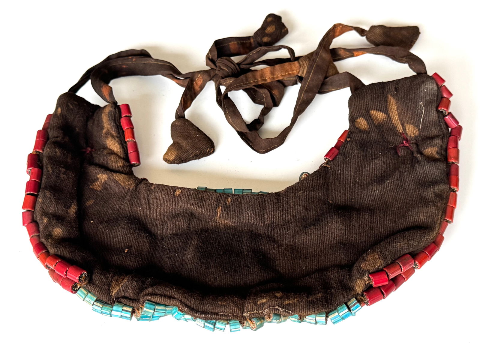 Antique Tibetan Perak Breastplate: Cornelian beads, Turquoise, Shells, gemstone, Kashmir, Jewelry - 16