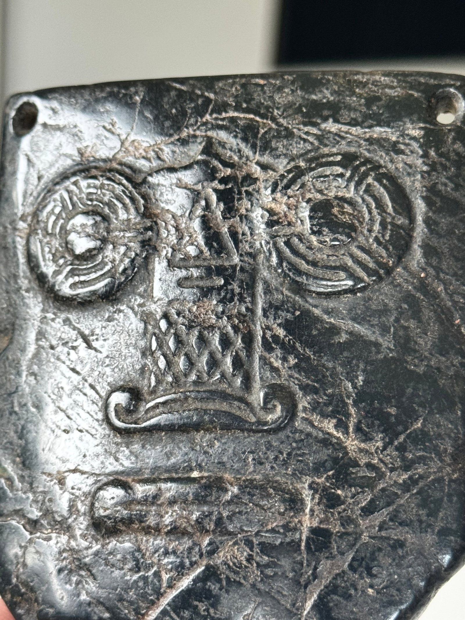 Ancient Dark-Green Jade HongShan Culture amulet, China - 10