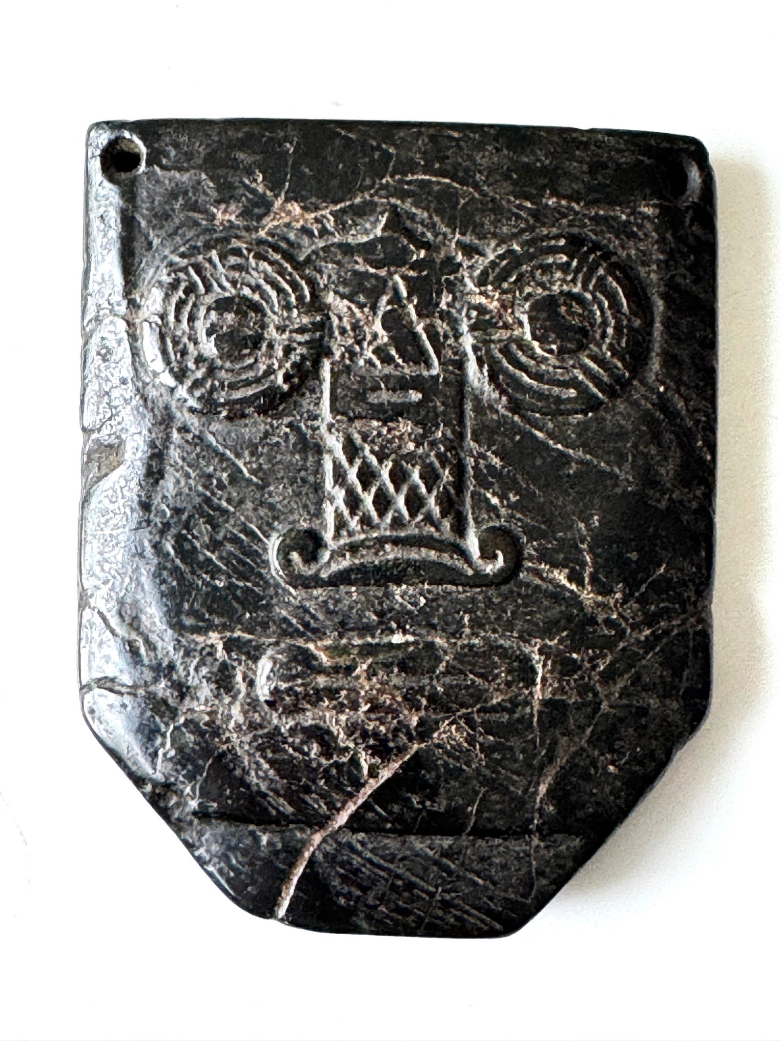 Ancient Dark-Green Jade HongShan Culture amulet, China - 3