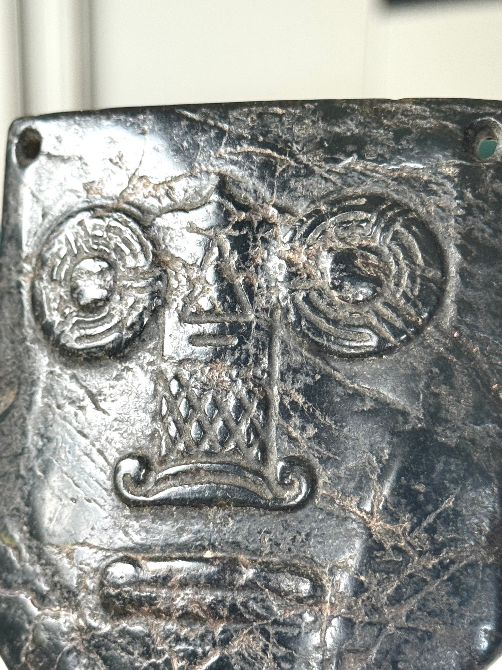 Ancient Dark-Green Jade HongShan Culture amulet, China - 8