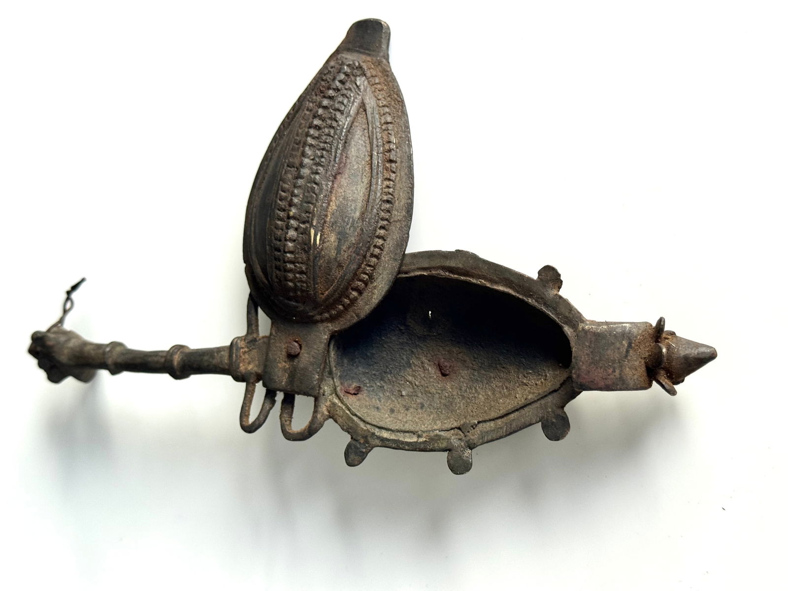 Antique Indian Bronze Ajal Kohl Container - 8