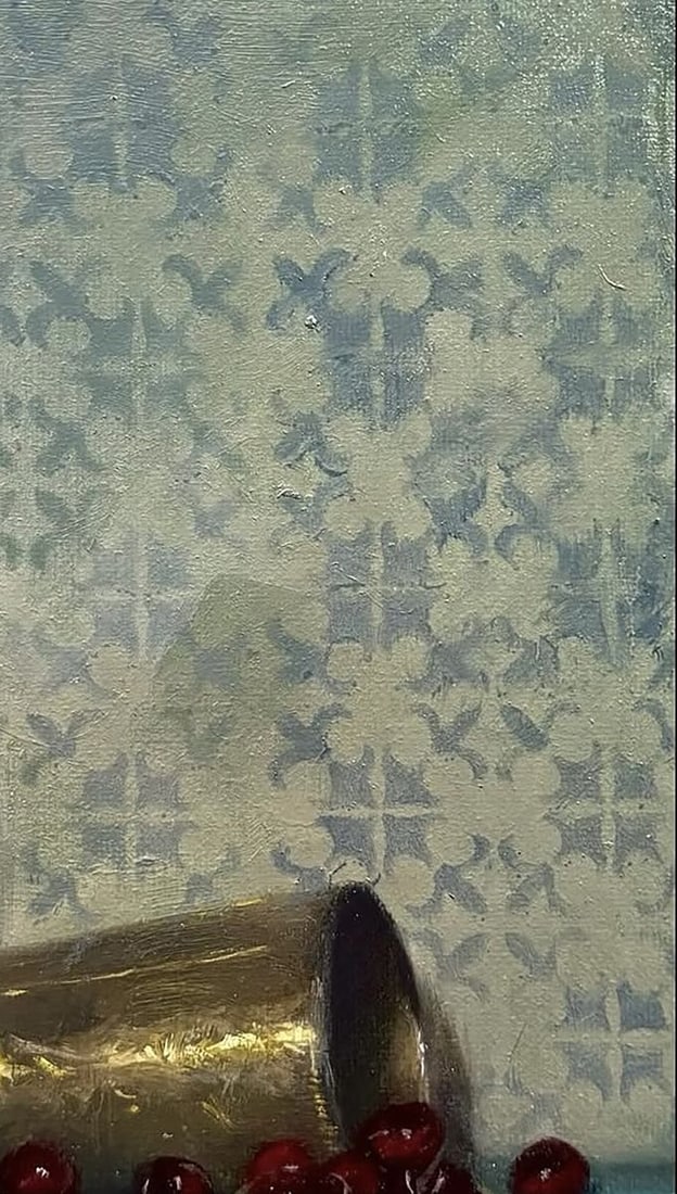 Oil painting Copper Cup and Cherries Annam Butt - 3