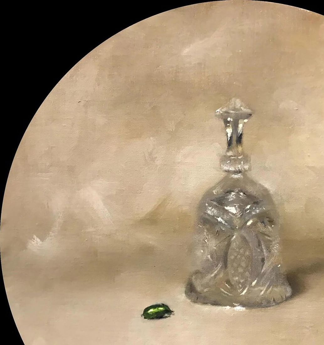 Oil painting A jewel beetle on the table Annam Butt - 2