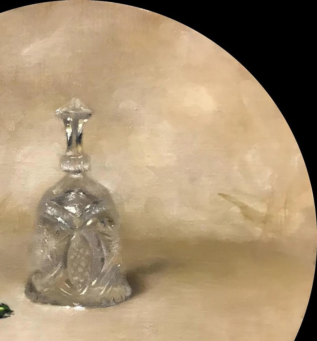 Oil painting A jewel beetle on the table Annam Butt - 3