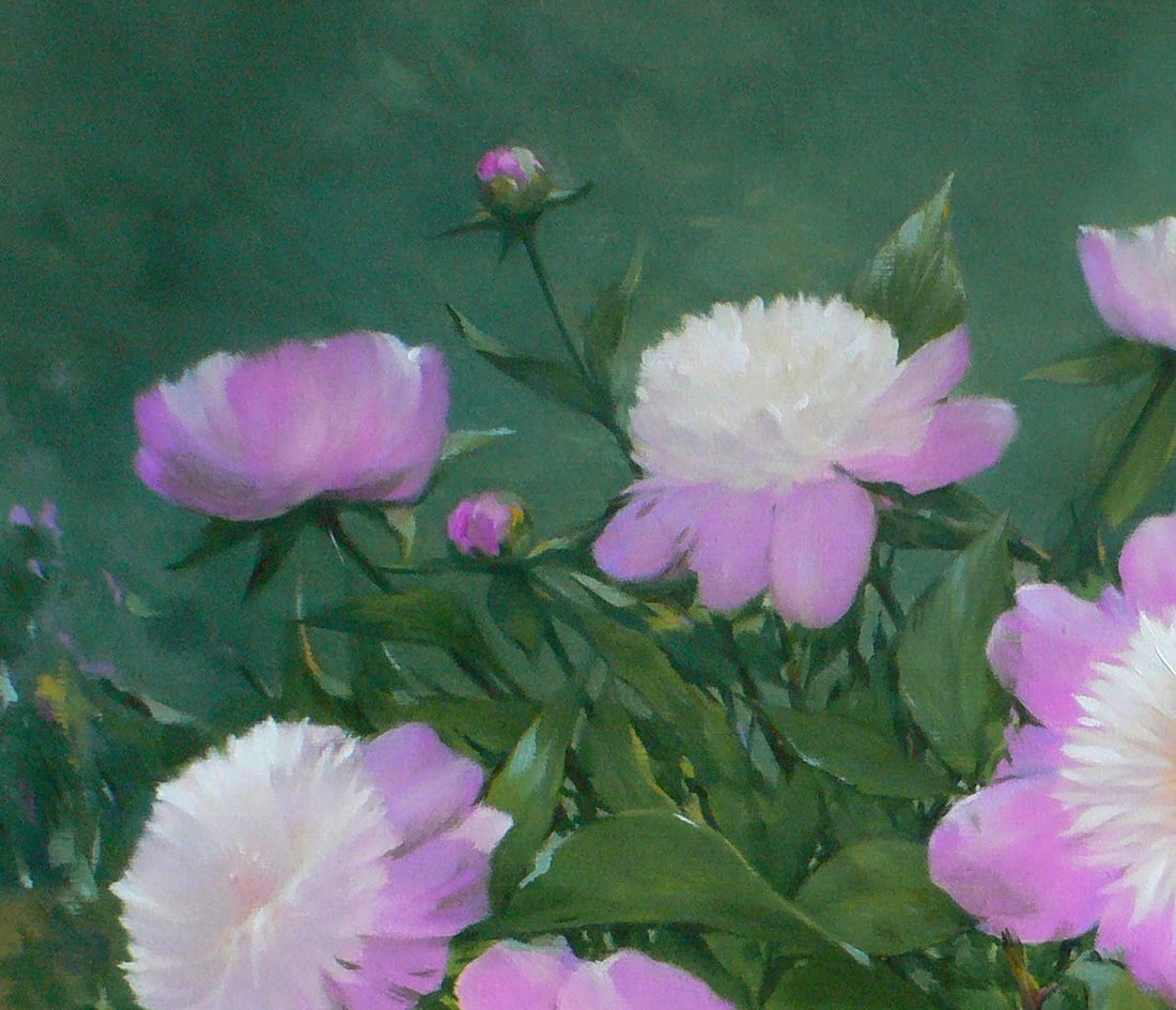 Oil painting Bright peonies Vasily Korkishko - 4