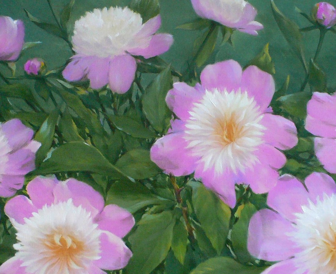 Oil painting Bright peonies Vasily Korkishko - 6