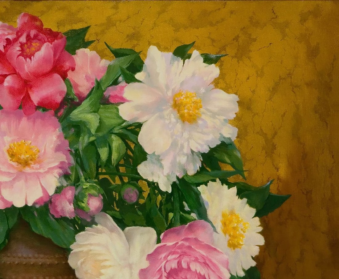 Oil painting Still life on a red tablecloth Vasily Korkishko - 5