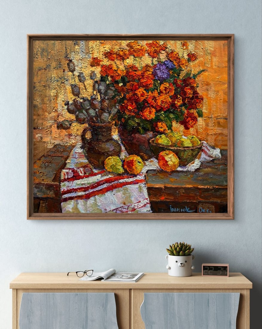 Oil painting Preparing for Apple Savior Oksana Ivanyuk - 2