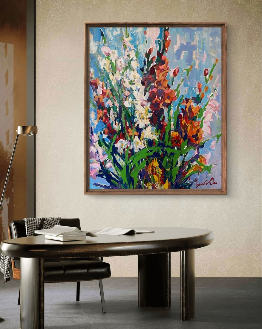 Oil painting Summer gladiolus Oksana Ivanyuk - 3