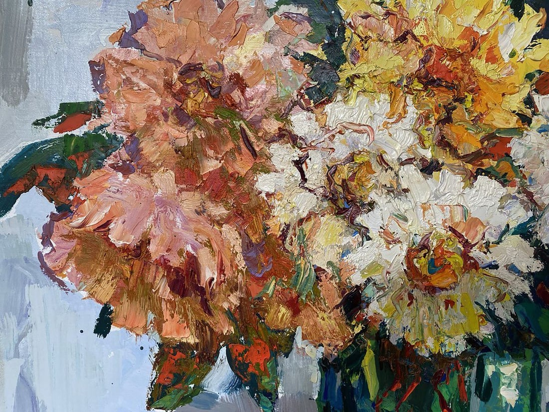 Oil painting Autumn dahlias Oksana Ivanyuk - 5