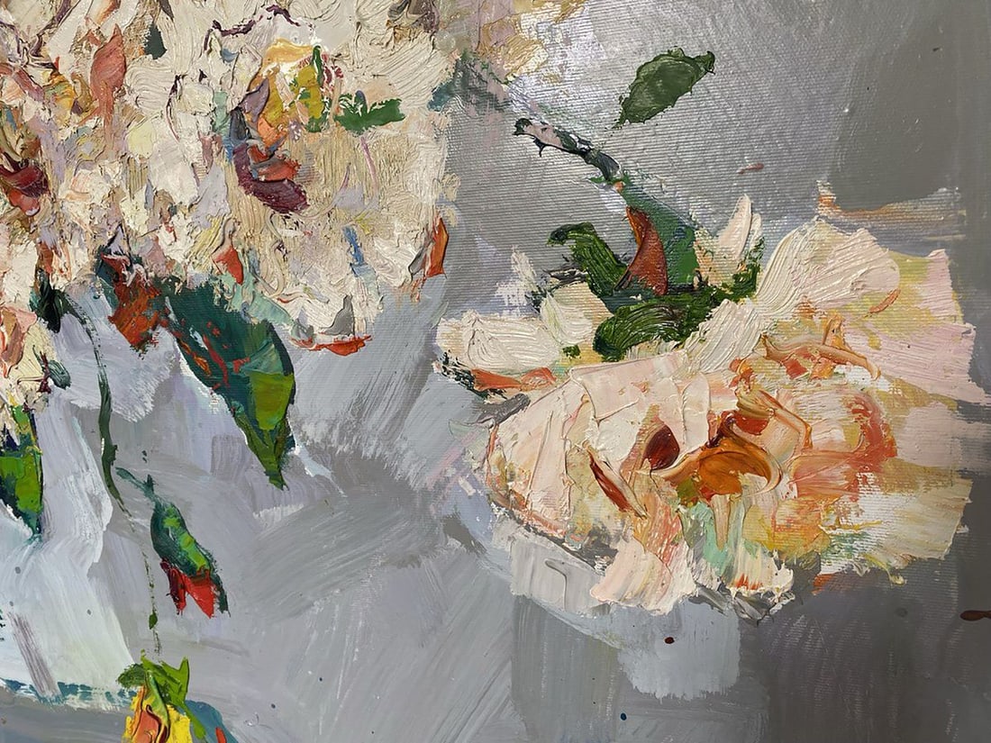 Oil painting Autumn dahlias Oksana Ivanyuk - 6