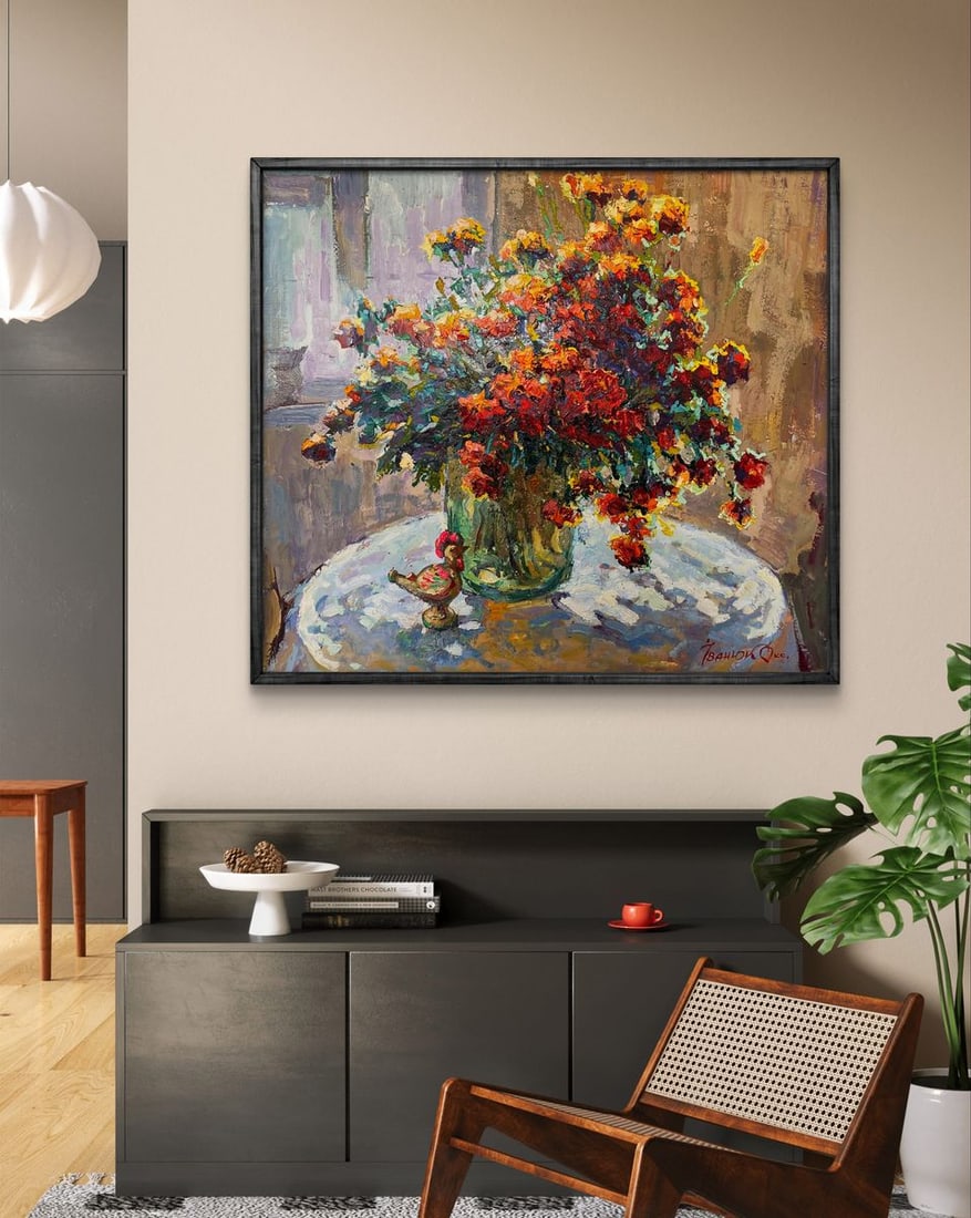 Oil painting The warmth of marigolds Oksana Ivanyuk - 2