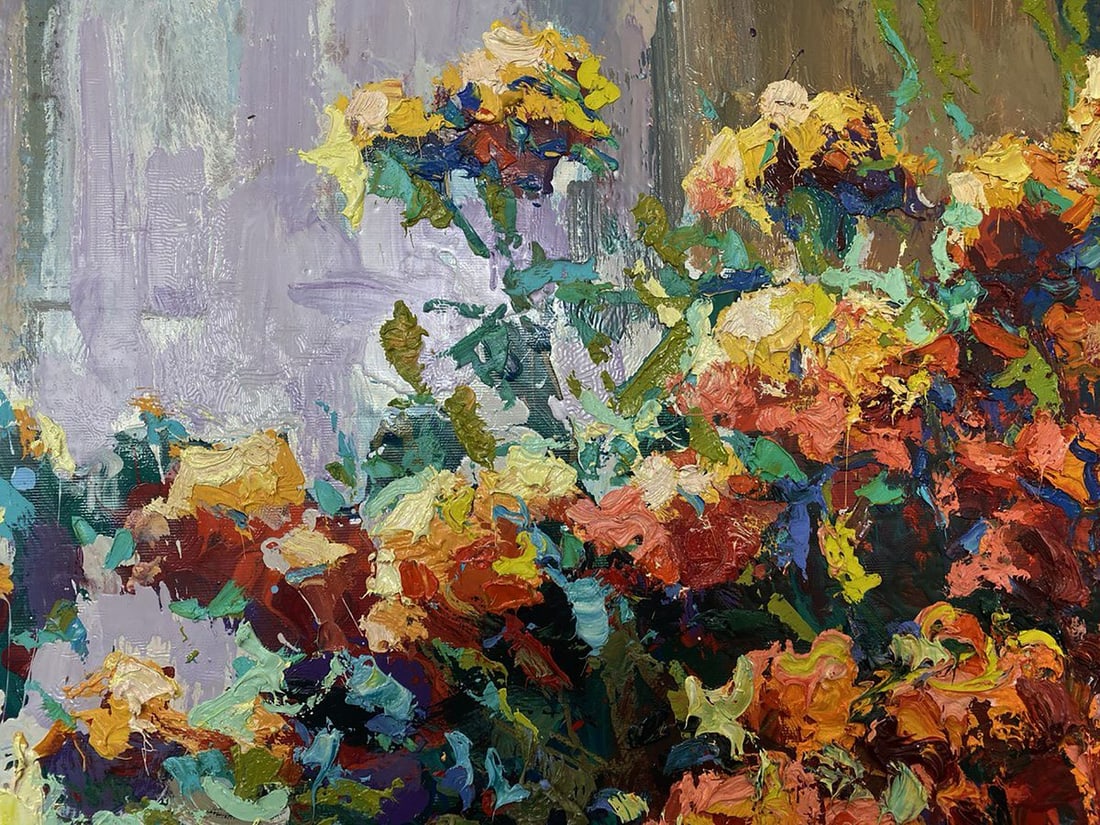 Oil painting The warmth of marigolds Oksana Ivanyuk - 4