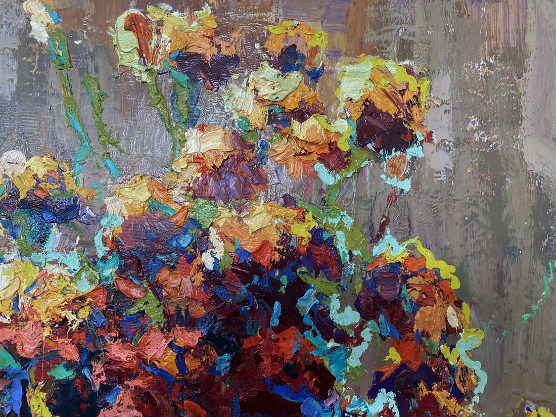 Oil painting The warmth of marigolds Oksana Ivanyuk - 5
