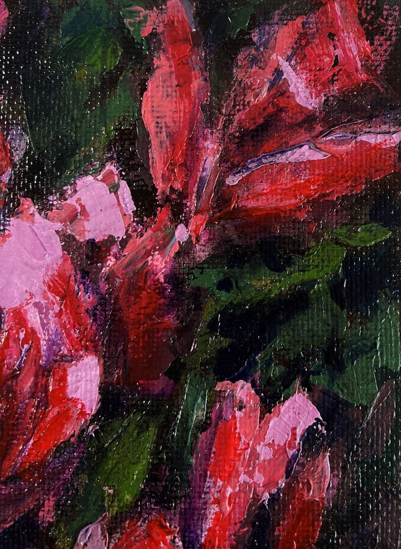 Acrylic painting Magnolias are blooming Mykhailo Patskan - 4