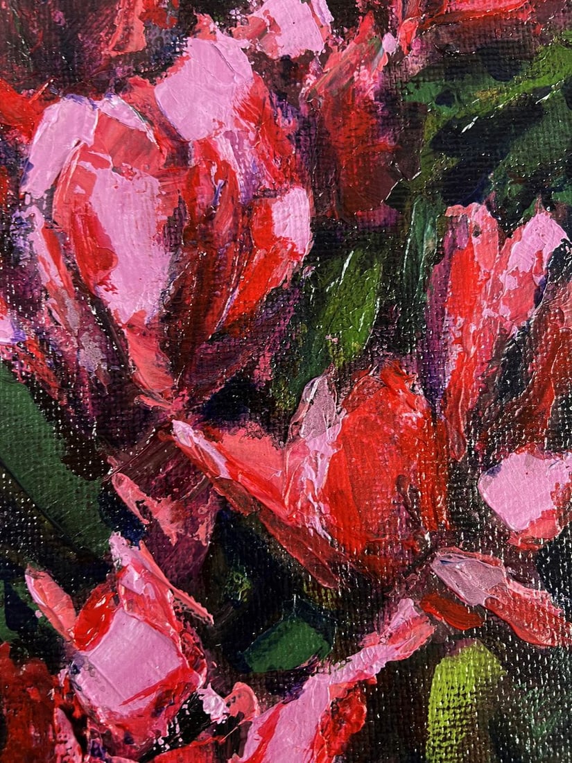 Acrylic painting Magnolias are blooming Mykhailo Patskan - 6