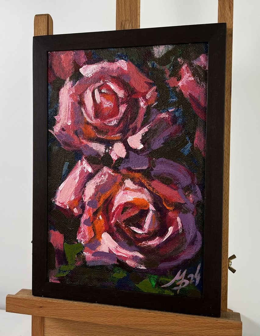 Acrylic painting Pink roses Mykhailo Patskan - 2