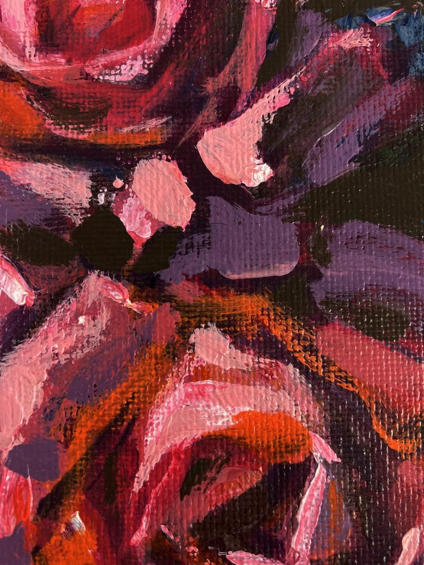 Acrylic painting Pink roses Mykhailo Patskan - 6