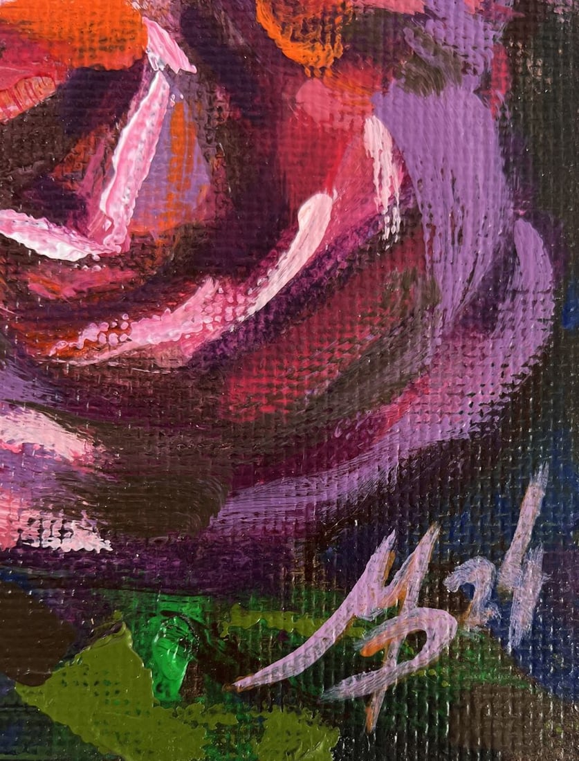 Acrylic painting Pink roses Mykhailo Patskan - 8