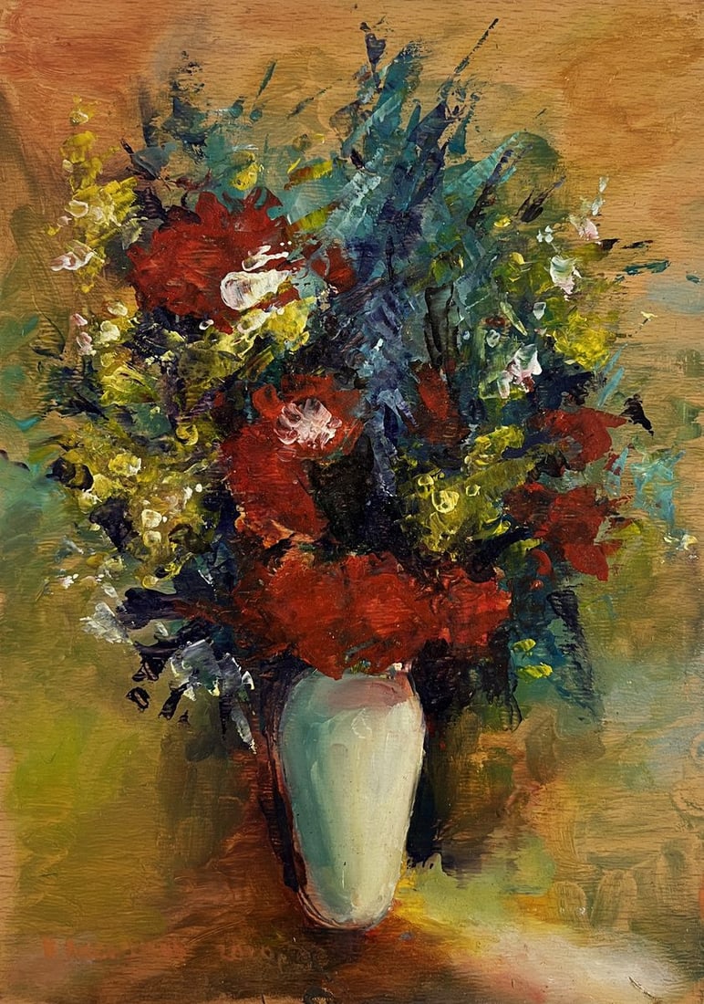 Oil painting Poppies in a Japanese Vase Vadim Aksenov - 3