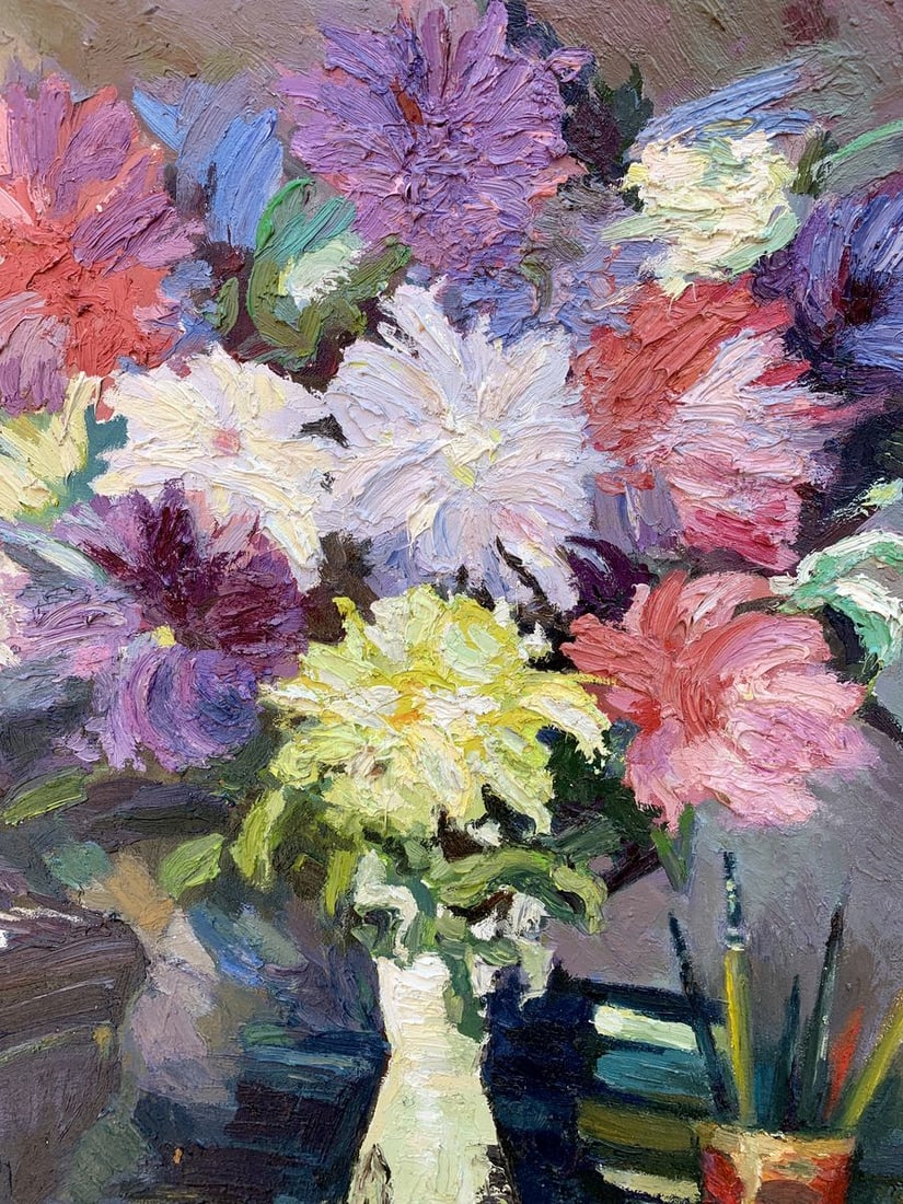 Oil painting Flowers and desktop Boris Serdyuk - 2