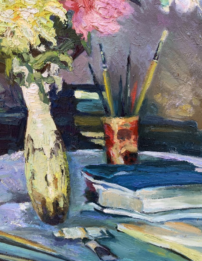 Oil painting Flowers and desktop Boris Serdyuk - 5