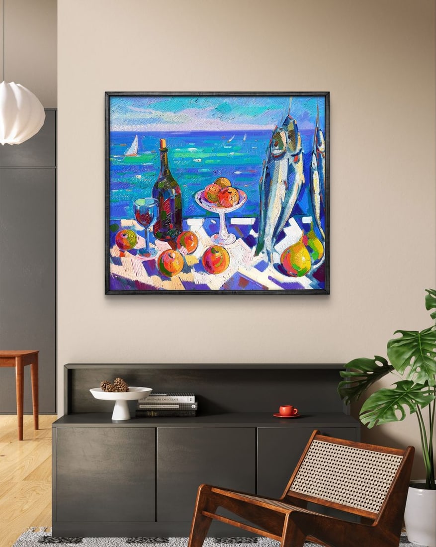 Oil painting Catch Peter Tovpev - 2