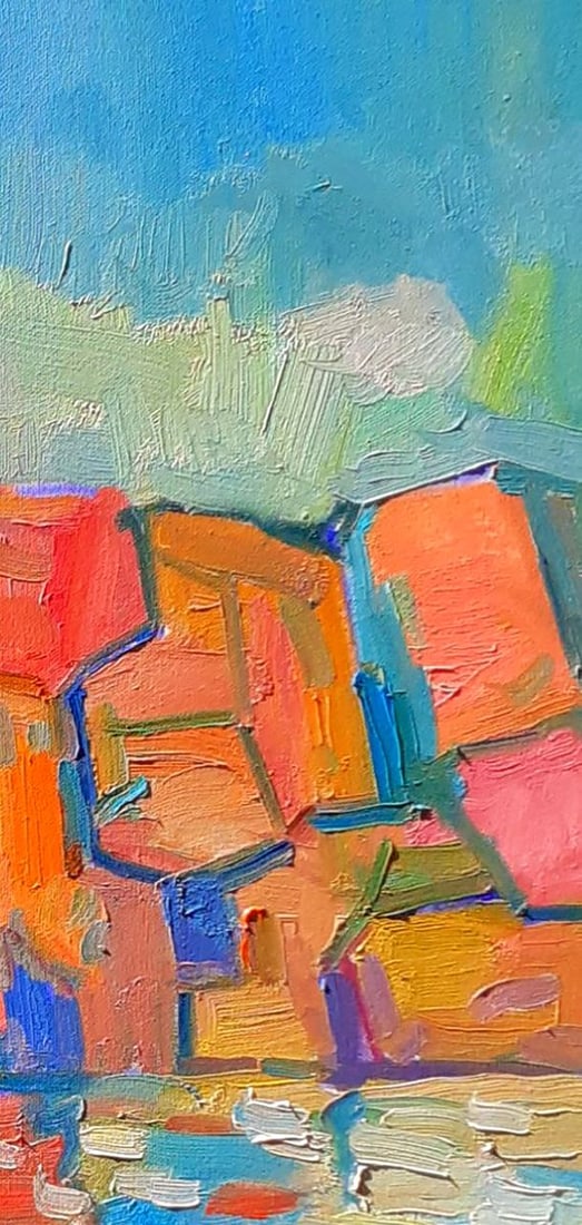 Oil painting Sunday afternoon on the shore Peter Tovpev - 7