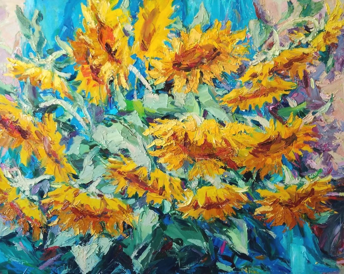 Oil painting Sunflowers Alexander Nikolaevich Cherednichenko (1 of 6)