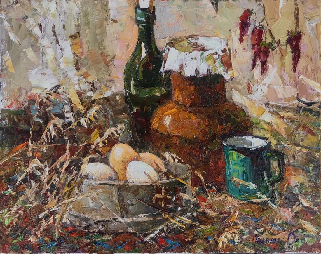 Oil painting rural still life Kalenyuk Oksana (1 of 4)