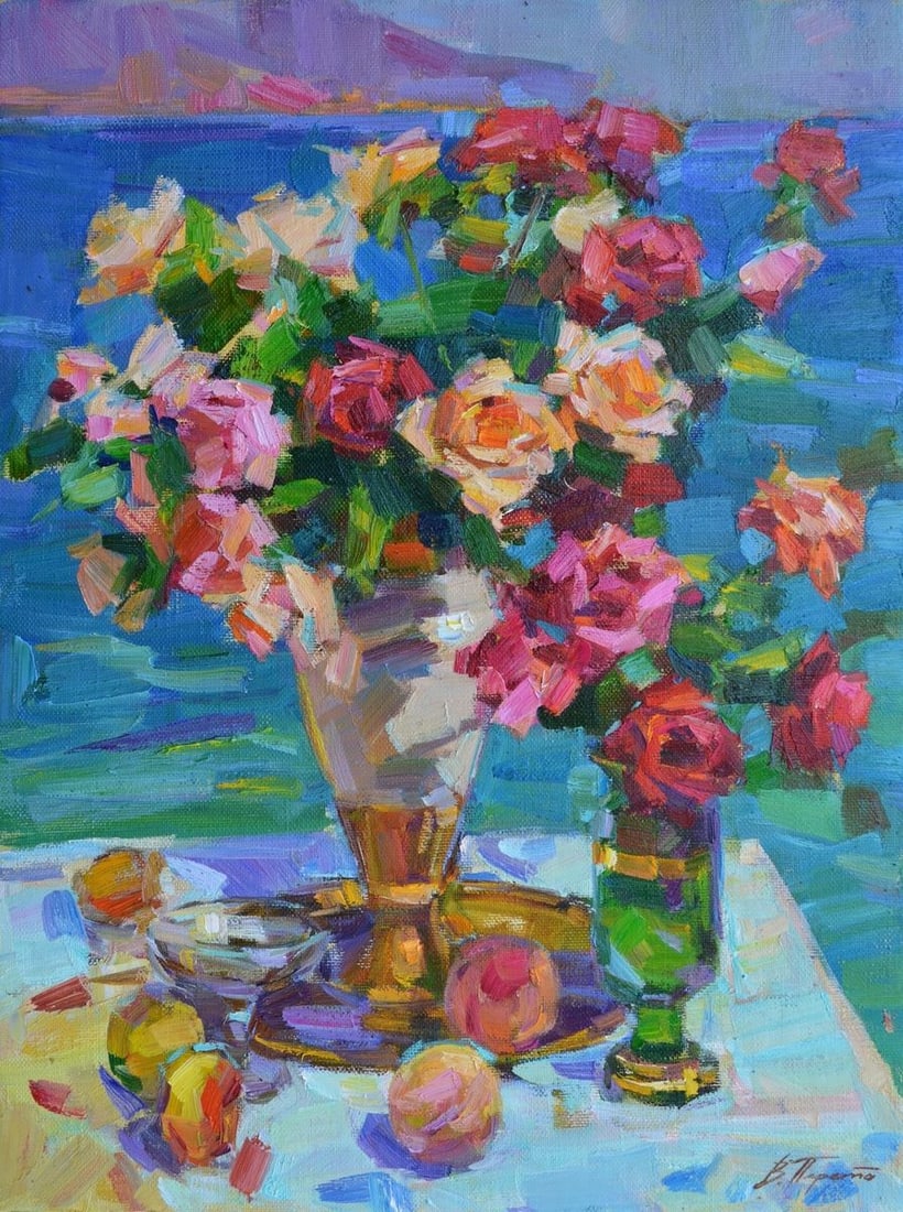 Oli painting roses by the sea Tepeta Miacheslav (1 of 6)