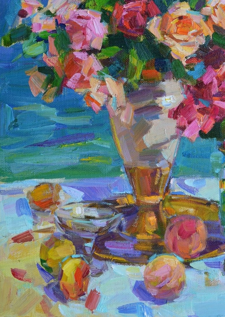 Oli painting roses by the sea Tepeta Miacheslav - 4
