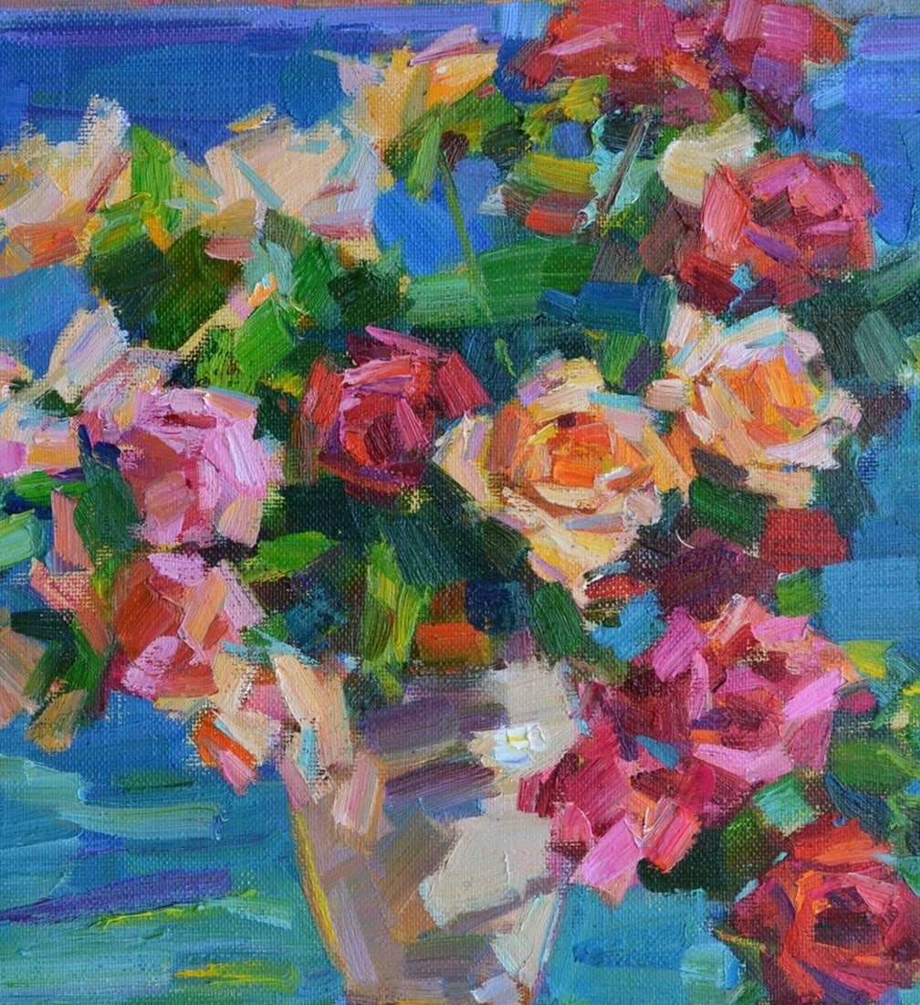 Oli painting roses by the sea Tepeta Miacheslav - 6
