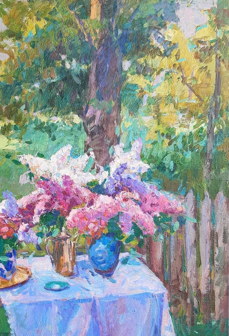 Oli painting Lilac on the table Tepeta Miacheslav - 3