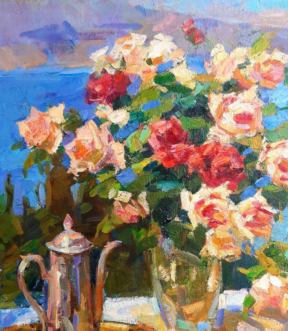 Oli painting Roses by the sea Tepeta Miacheslav - 2