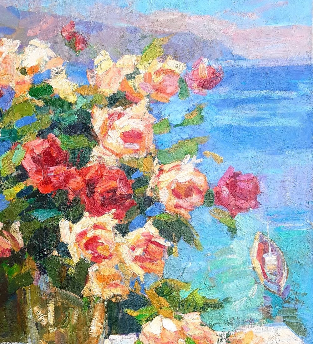 Oli painting Roses by the sea Tepeta Miacheslav - 4
