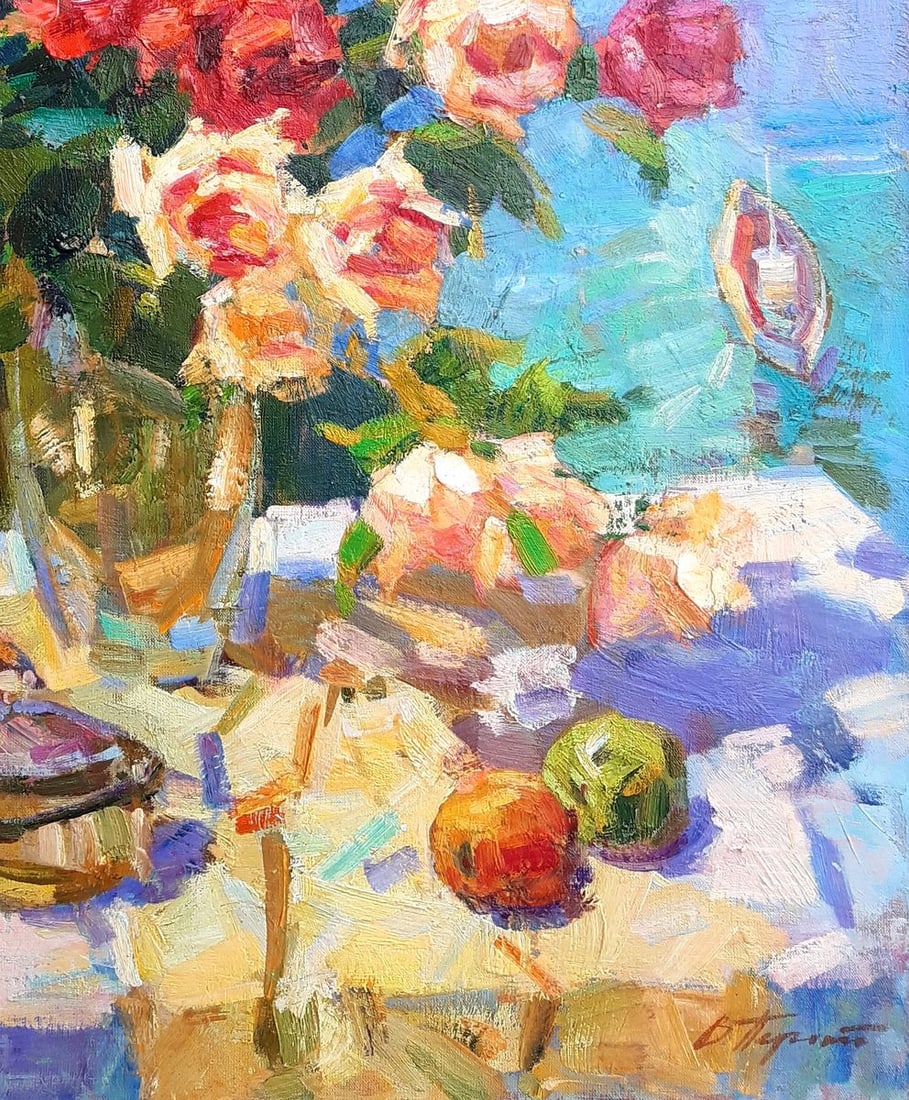 Oli painting Roses by the sea Tepeta Miacheslav - 5