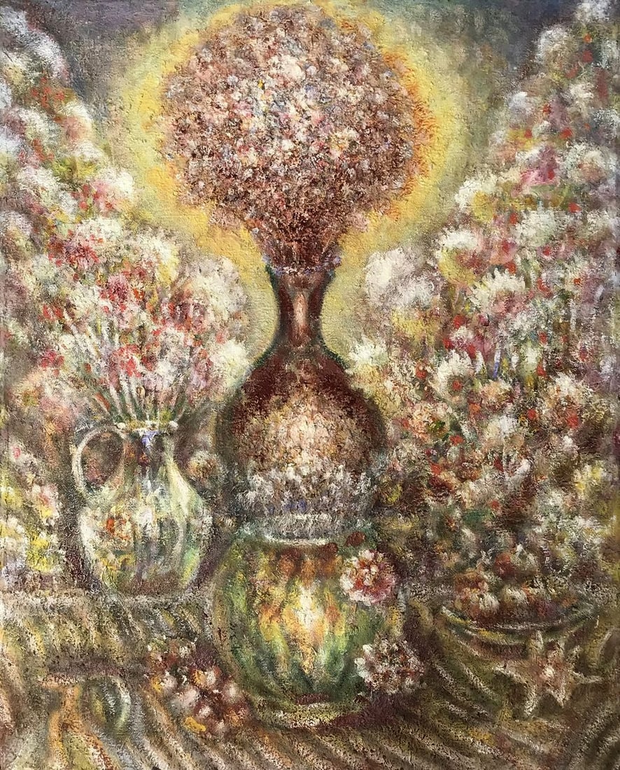 Oil painting Still life with flowers Shapoval Ivan Leontyevich: Title: Oil painting Still life with flowers Shapoval Ivan Leontyevich Description: No. AAA3032 "Still Life with Flowers" is an exquisite oil painting that captures the essence of nature's beauty