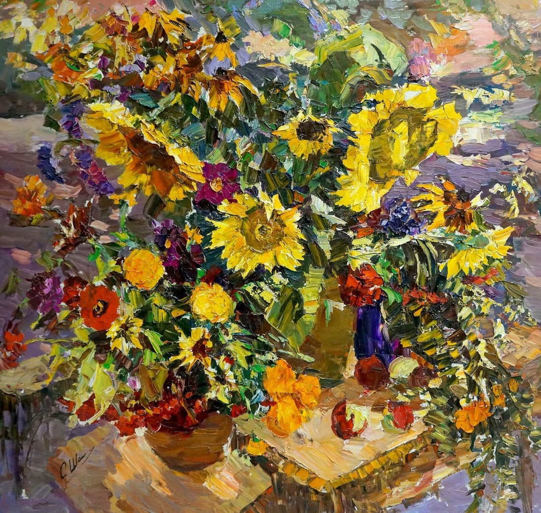 Oil painting Sunflowers Shapovalov Sergey Gavrilovich (1 of 8)