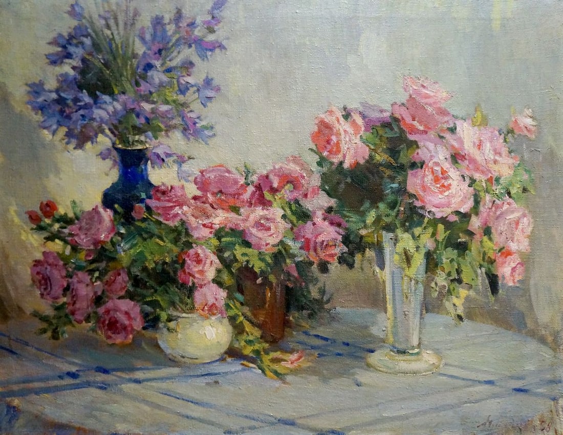 Oil painting Bouquet of roses Malinka Victor Alexandrovich (1 of 12)