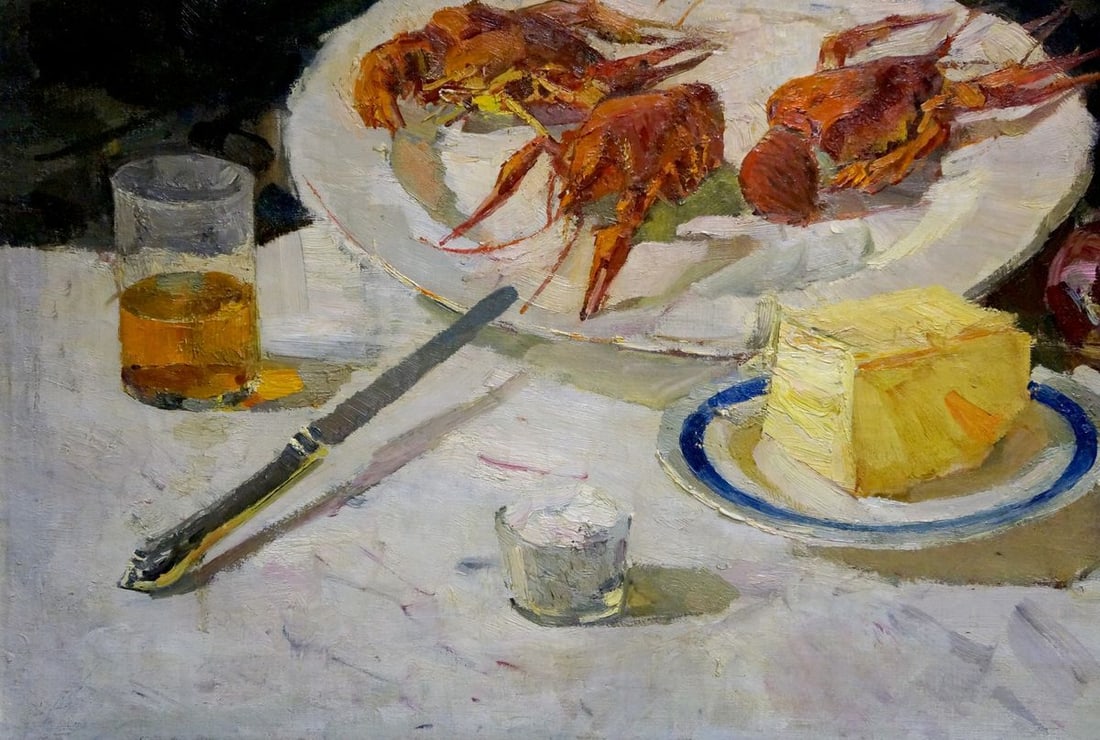 Oil painting Crayfish with beer Kerzhner Alexander Haskelevich - 2