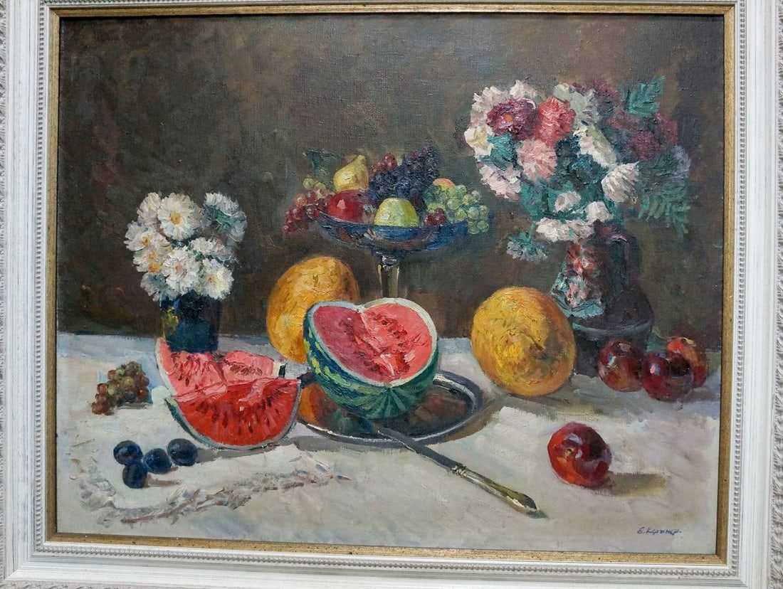 Oil painting Still life with watermelon Kerzhner Efim Aleksandrovich (1 of 10)