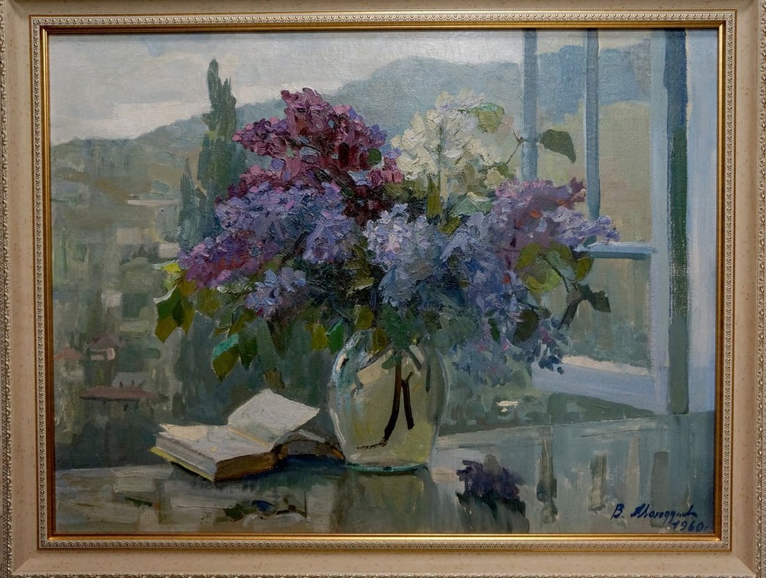 Oil painting Lilac V. Molodtsov: Title: Oil painting Lilac V. Molodtsov Description: No. Vern 1401 *** ABOUT THIS PAINTING *** * TITLE: "Lilac" * ARTISTS: V. Molodtsov * SIZE: 87x66 cm/'34.25x25.98 inches' * MEDIUM: oil, canvas *