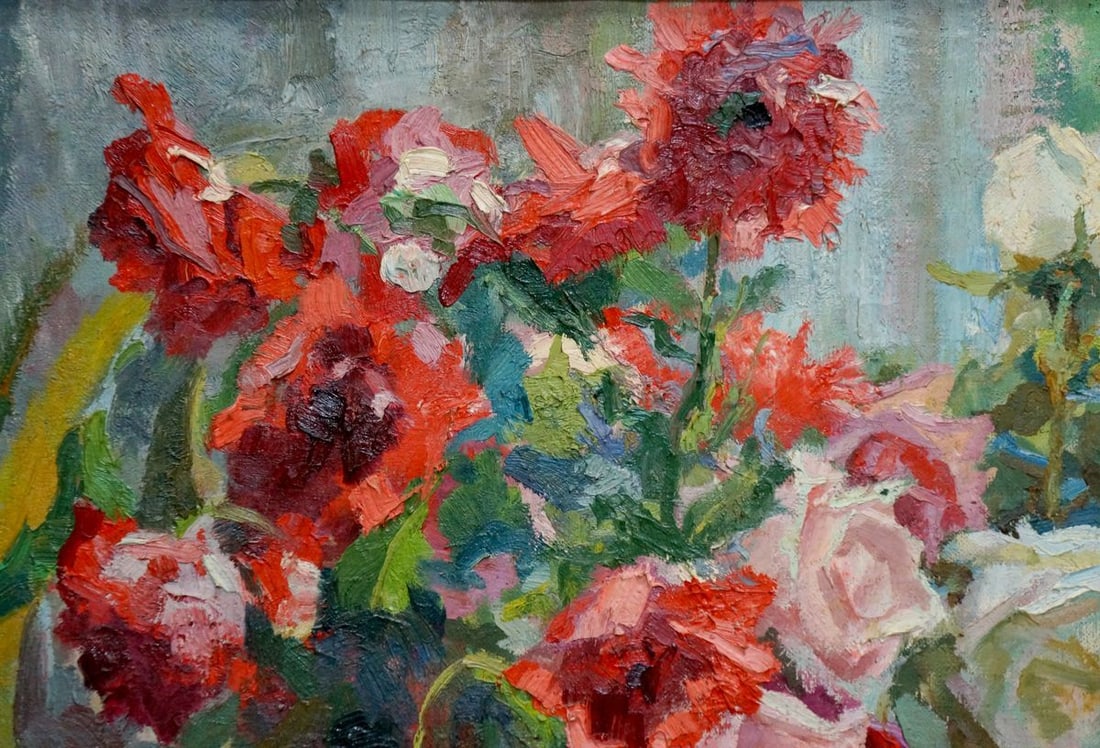 Oil painting Bouquet of roses Khizhnyak Grigory Emelyanovich - 3