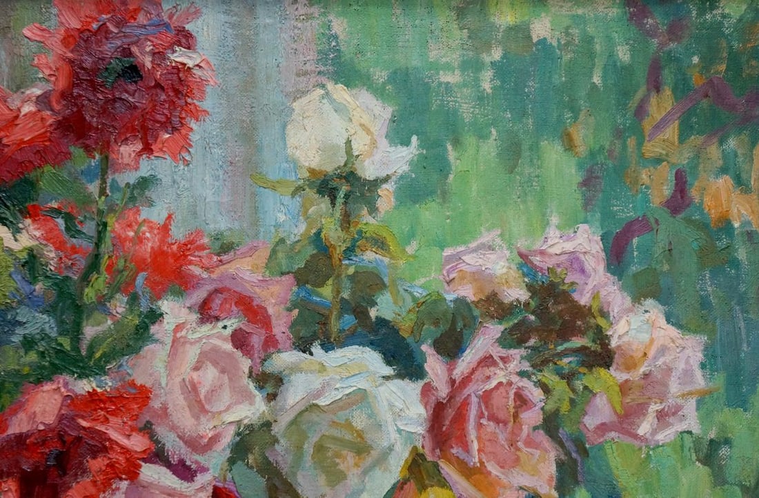 Oil painting Bouquet of roses Khizhnyak Grigory Emelyanovich - 4