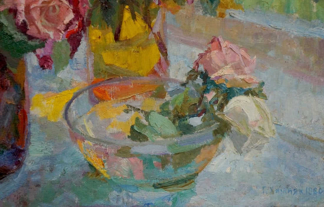 Oil painting Bouquet of roses Khizhnyak Grigory Emelyanovich - 5