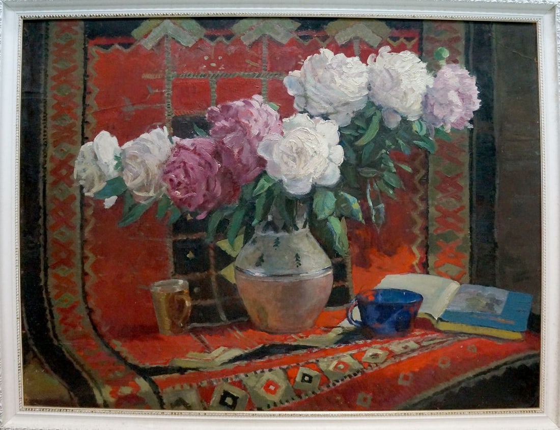 Oil painting Roses in a vase (1 of 8)