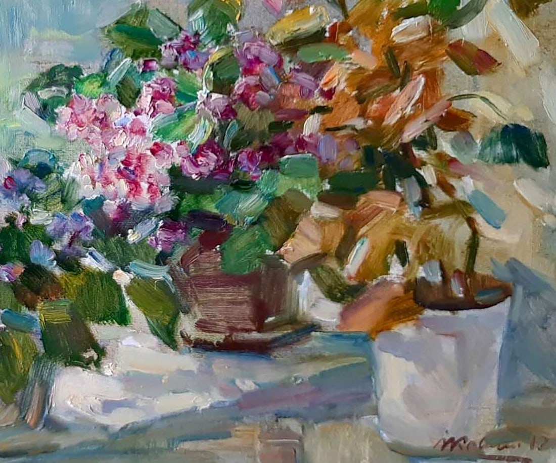 Oil painting Flowers on the window Kovalenko Ivan Mikhailovich - 5