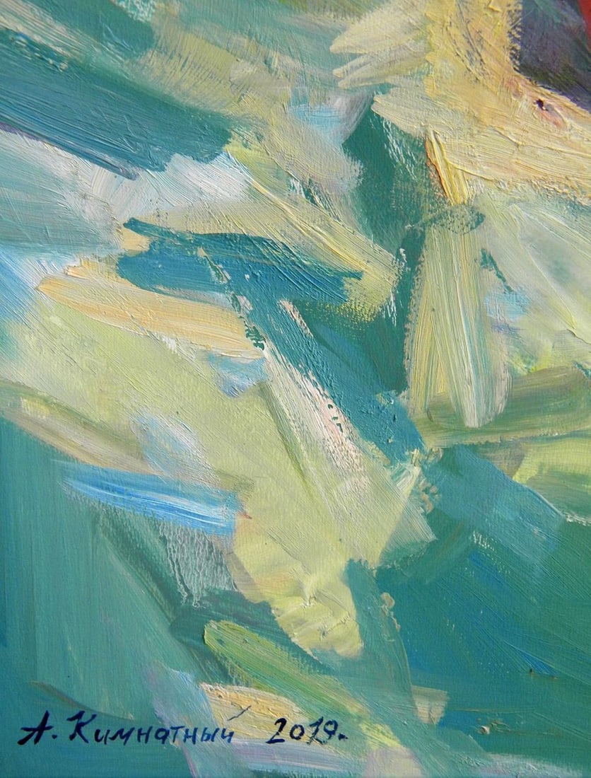 Oil painting Still life with a samovar and roses Anatoly Kymnatny - 8