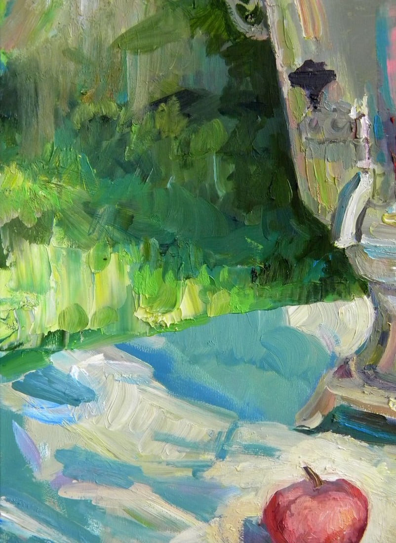 Oil painting Still life with a samovar and roses Anatoly Kymnatny - 9